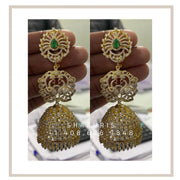 Bangles Jhumkas Diamond Jewelry Indian Jewelry Diamond Jhumka Diamond Necklace 925 silver Antique Jewelry 22k gold plated - SHABURIS